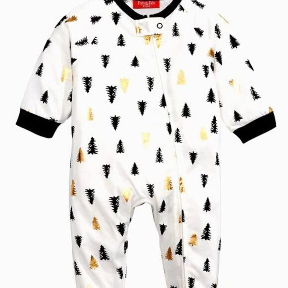 Family PJs One Piece Footed Christmas Holiday Pajamas Trees Size 18 Month - Picture 1 of 7